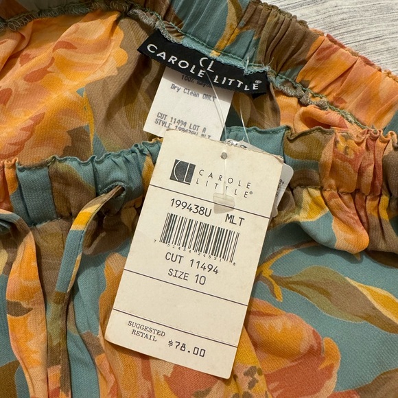 Carole Little Multi Floral High Waisted Casual Pants Women's SZ.10 N.W.T. - Picture 4 of 6